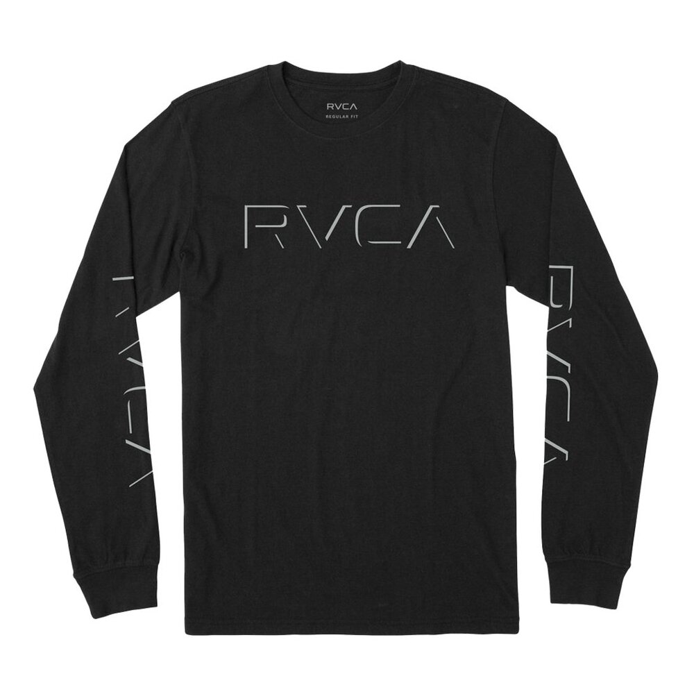 RVCA Long Sleeve Tee Men Drop Shadow Size S New With Tgas